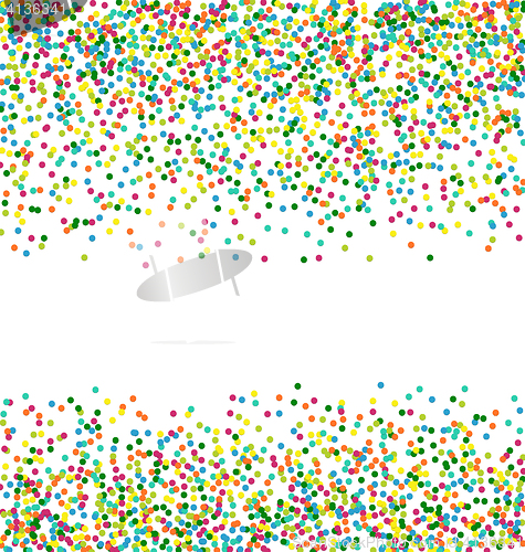 Image of Christmas background frame from colorful confetti