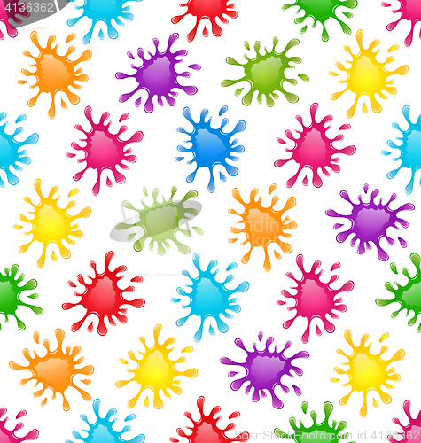 Image of Seamless Fun Pattern with Multicolored Blots