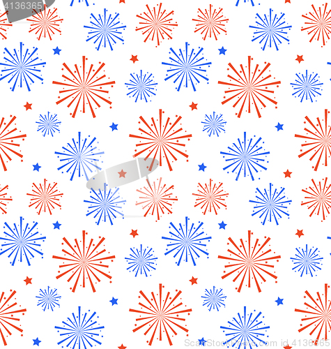 Image of Seamless Pattern firework for Independence Day of USA, Wallpaper