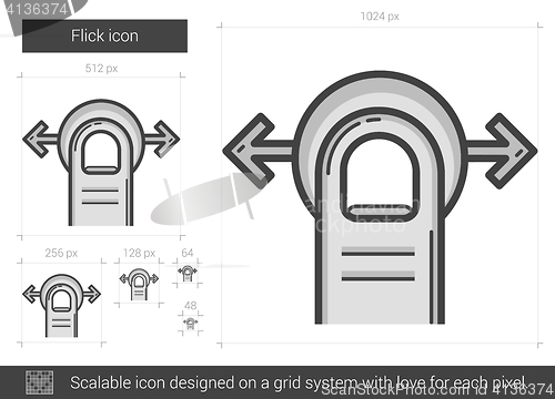 Image of Flick line icon.
