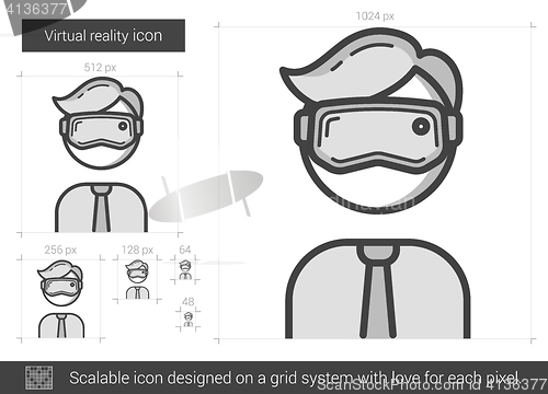 Image of Virtual reality line icon.