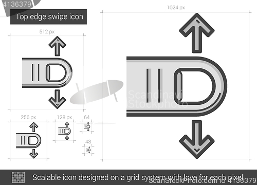 Image of Top edge swipe line icon.