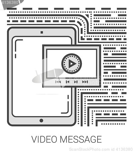 Image of Video message line icons.