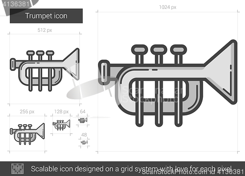 Image of Trumpet line icon.