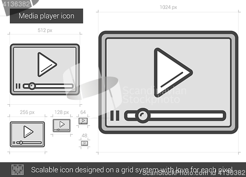 Image of Media player line icon.