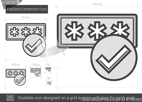 Image of Password protection line icon.