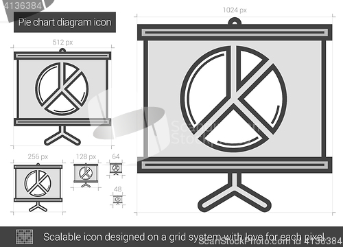 Image of Pie chart diagram line icon.