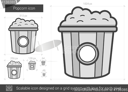 Image of Popcorn line icon.