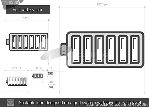 Image of Full battery line icon.