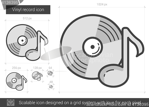 Image of Vinyl record line icon.