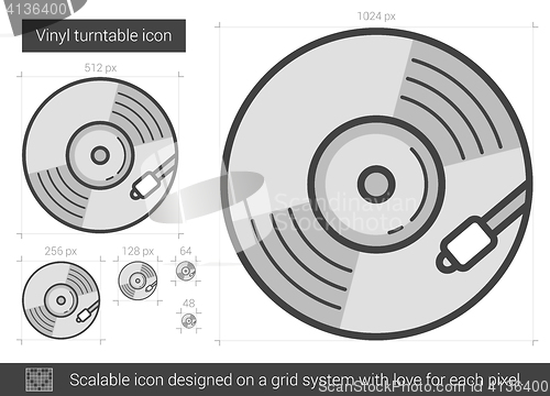 Image of Vinyl turntable line icon.