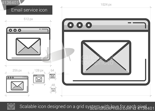 Image of Email service line icon.