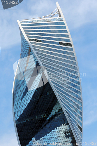 Image of Modern buildings of glass and steel skyscrapers against the sky