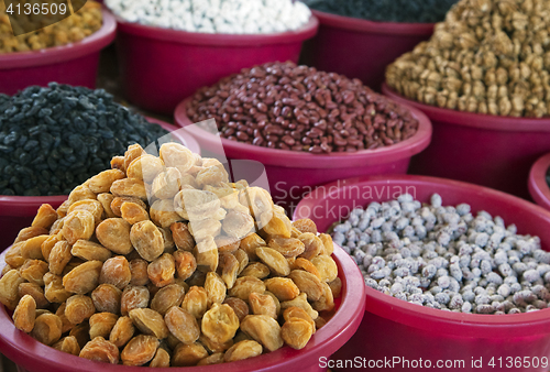 Image of Dried fruit at a market in Uzbekistan