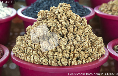 Image of Shelled walnuts at a market in Uzbekistan