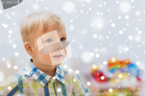 Image of happy little baby boy at home