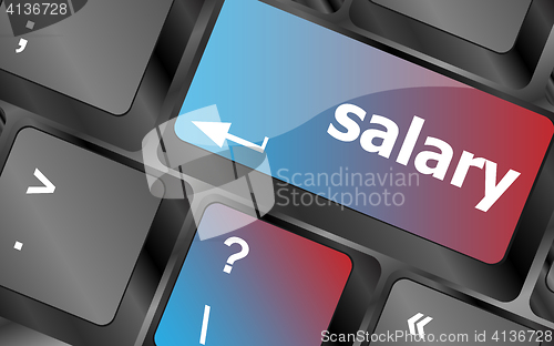 Image of computer keyboard keys with salary button . keyboard keys. vector illustration