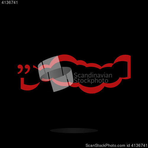 Image of Quote blank with text bubble. Vector stock element for design. Dialog box. Quote box balloon. Commas, note, message, quote blank, tag and comment, template, text, marked.