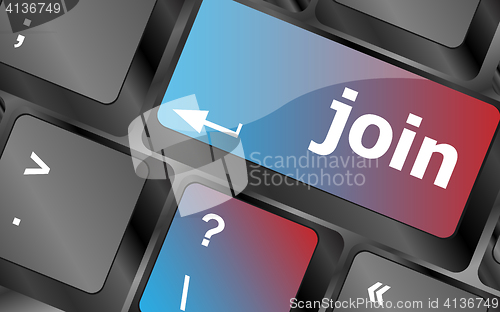 Image of Computer keyboard key join, business concept . keyboard keys. vector illustration