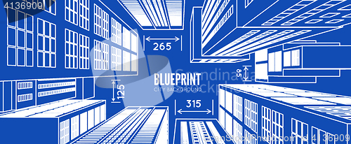 Image of Building wireframe. 3d render city.