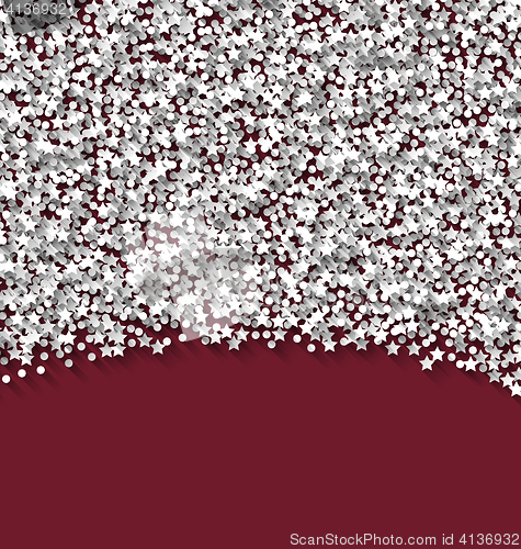 Image of Abstract red background white hoarfrost particles