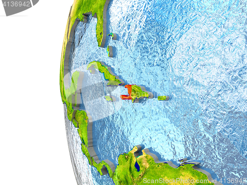 Image of Brazil on globe