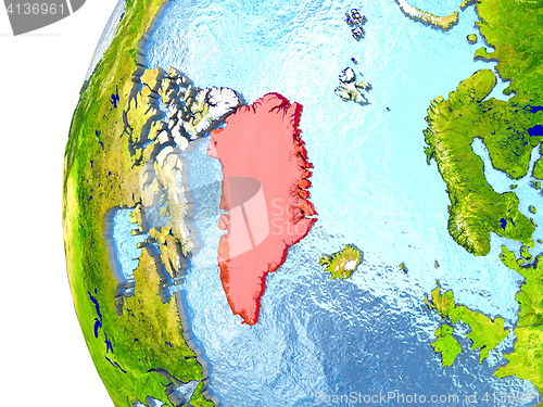 Image of Greenland on globe