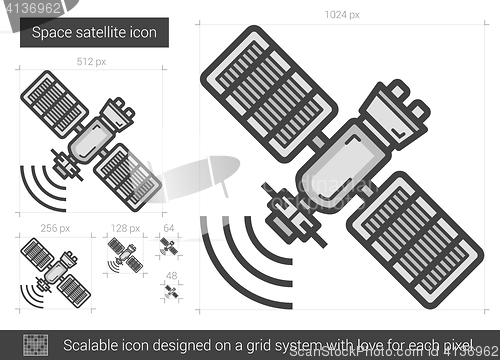 Image of Space satellite line icon.