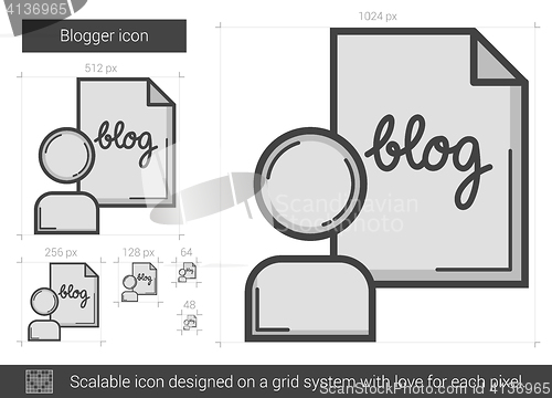 Image of Blogger line icon.