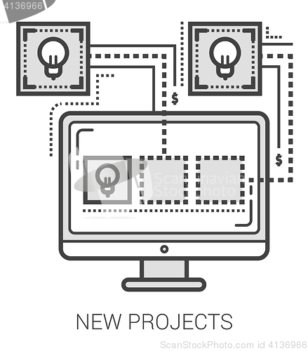 Image of New projects line icons.