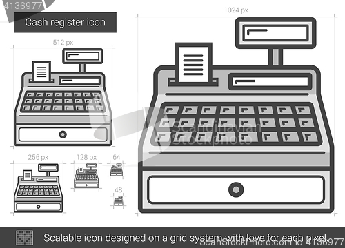 Image of Cash register line icon.