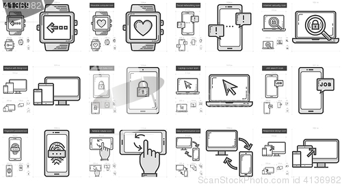 Image of Mobility line icon set.