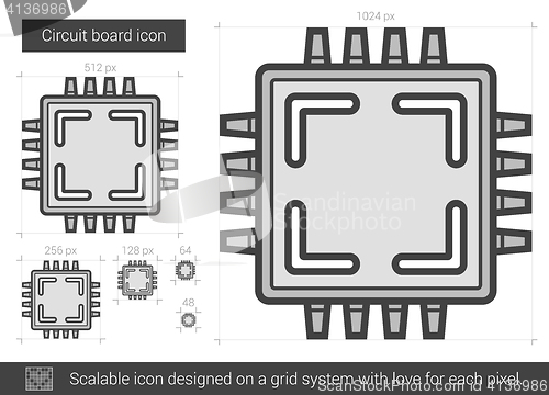 Image of Circuit board line icon.