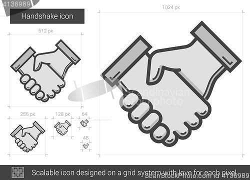 Image of Handshake line icon.