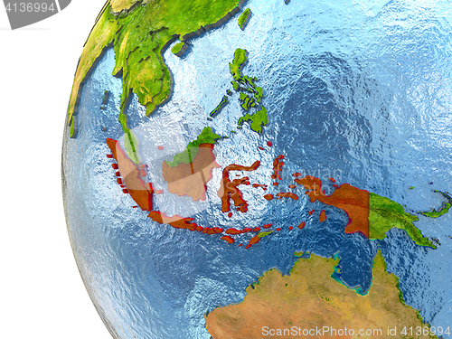 Image of Yemen on globe