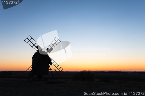 Image of Old windmill silhouette