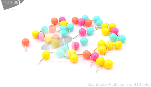 Image of Neon coloured push pins