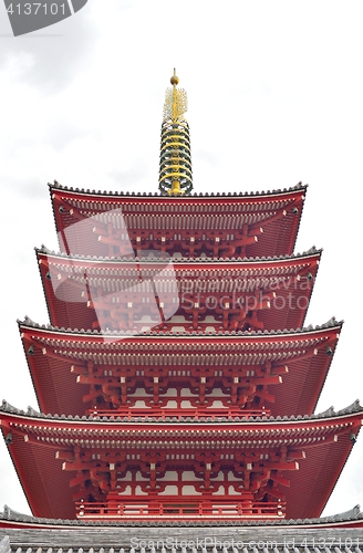 Image of Five storied pagoda of Senso-ji in Tokyo, Japan