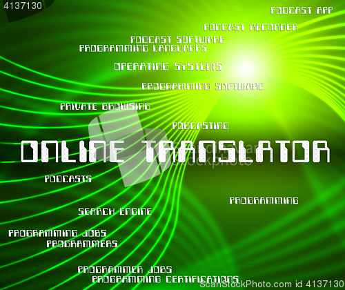 Image of Online Translator Means World Wide Web And Decipherer