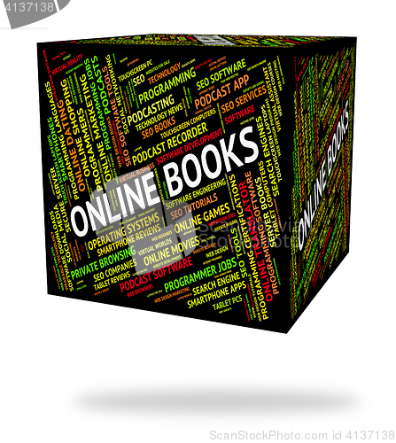 Image of Online Books Represents World Wide Web And Websites