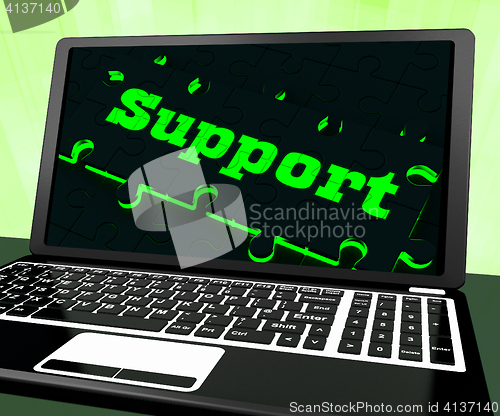 Image of Support On Laptop Shows Online Support