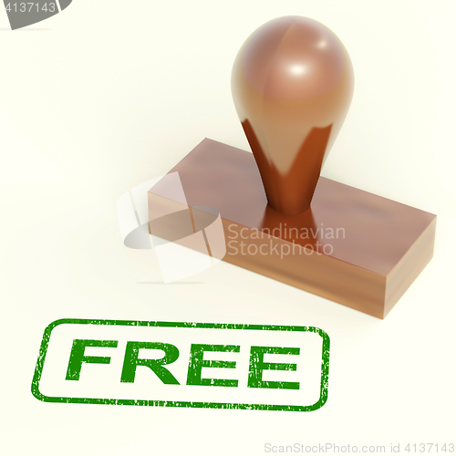 Image of Free Rubber Stamp Showing Freebie and Promo