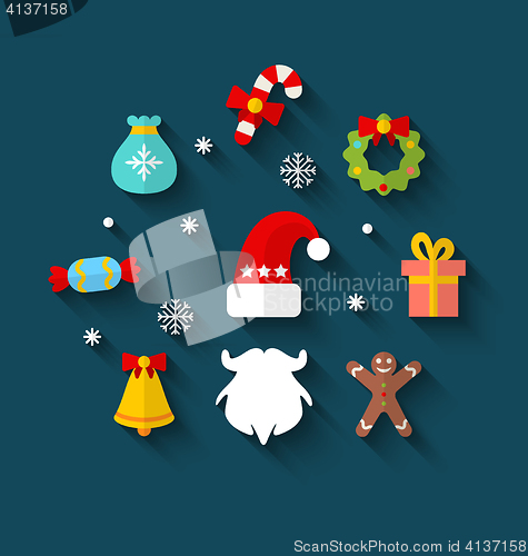 Image of New Year Colorful Simple Flat Icons
