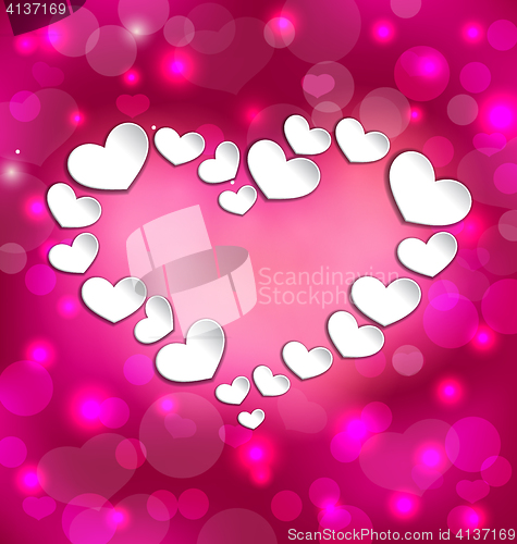 Image of Lighten background with hearts for Valentine Day