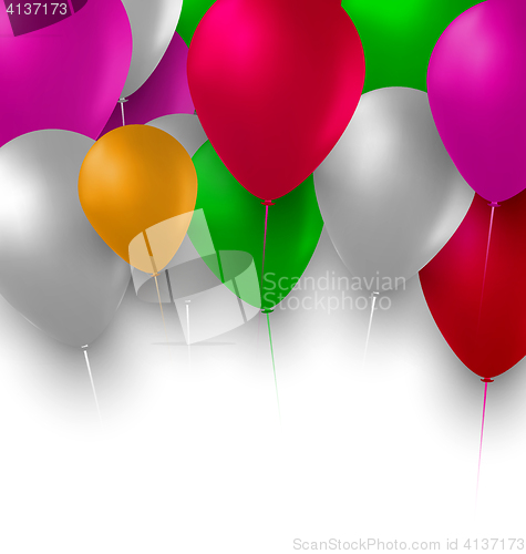 Image of Holiday Background with Multicolor Balloons