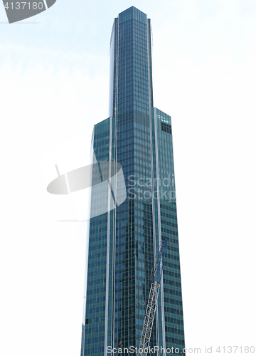 Image of Modern buildings of glass and steel skyscrapers against the sky