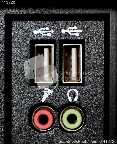 Image of USB Hubs and Audio Sockets