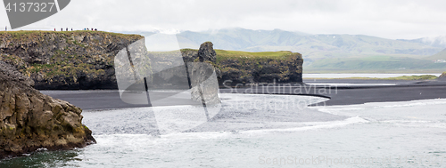 Image of Big rock on the black beach, Iceland