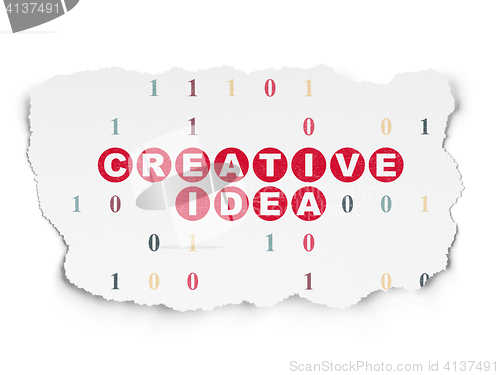 Image of Finance concept: Creative Idea on Torn Paper background