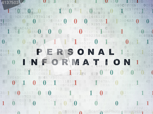 Image of Safety concept: Personal Information on Digital Data Paper background